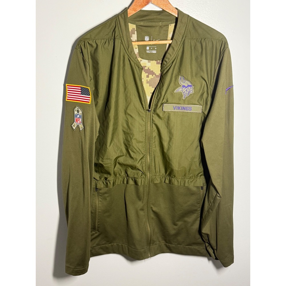 Nike NFL Minnesota Vikings Salute to Service Jacket Olive Green Mens XL